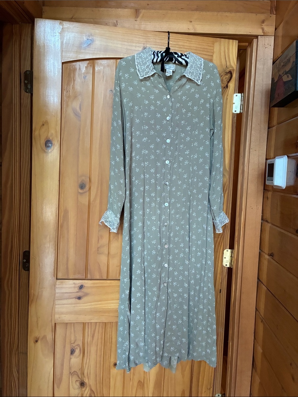 April Cornell true vintage ditsy floral lace trim midi dress